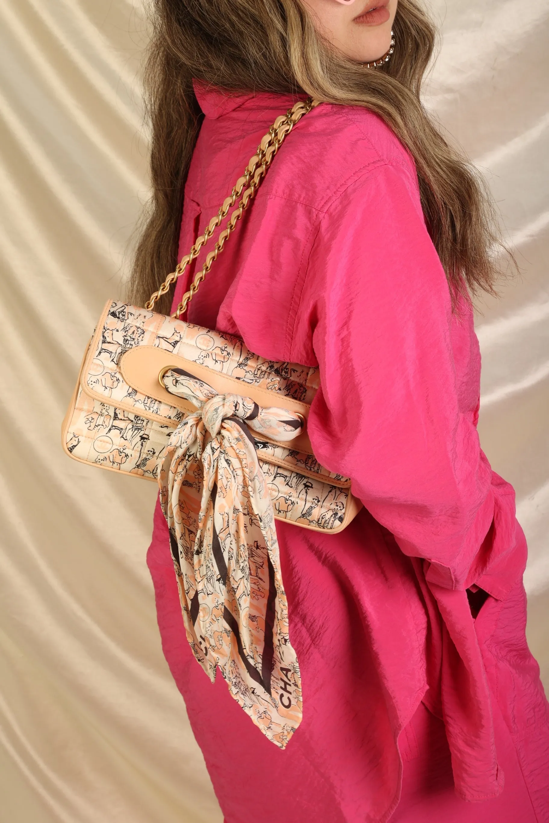 Chanel Satin Coco Mademoiselle Scarf Flap Bag