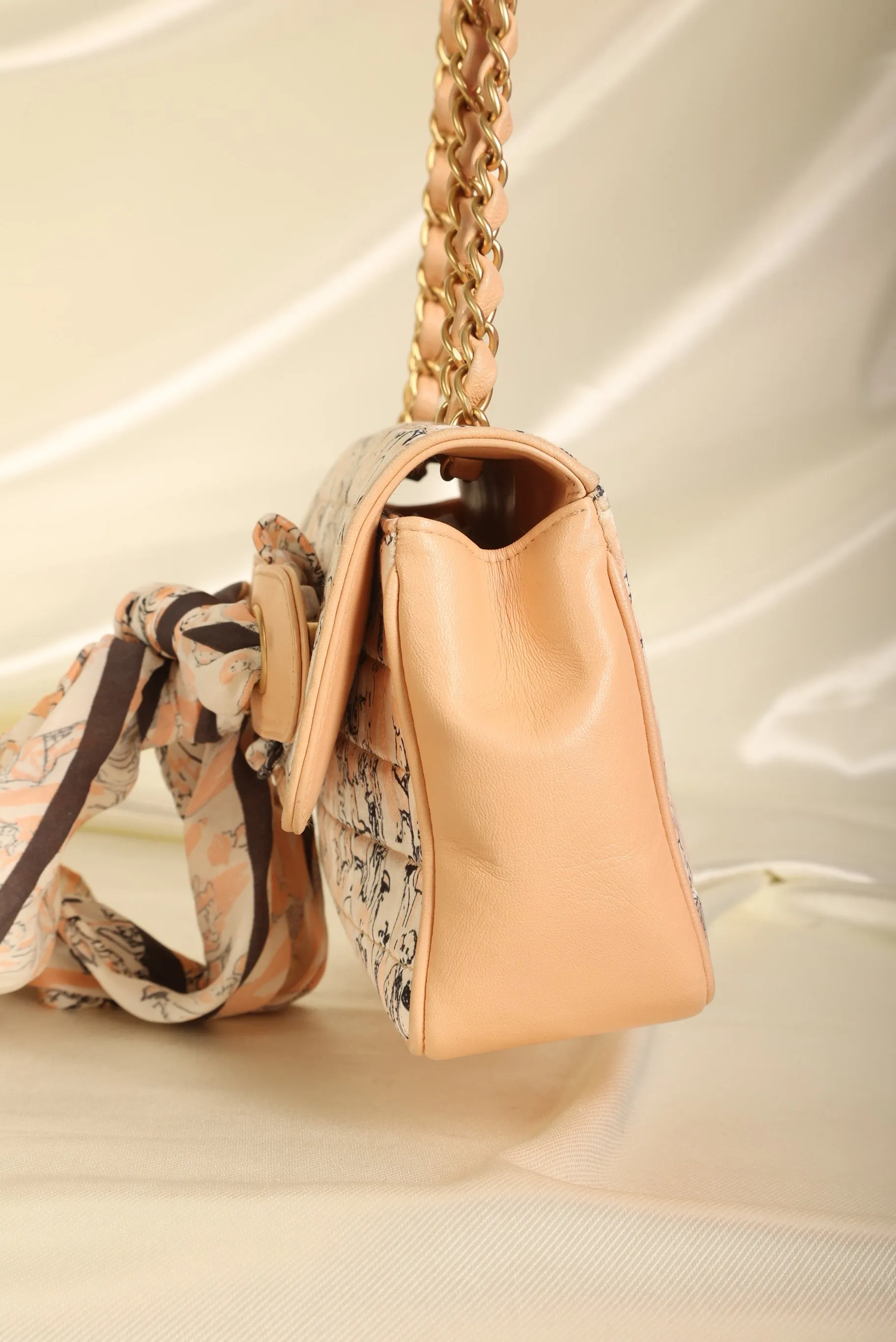 Chanel Satin Coco Mademoiselle Scarf Flap Bag