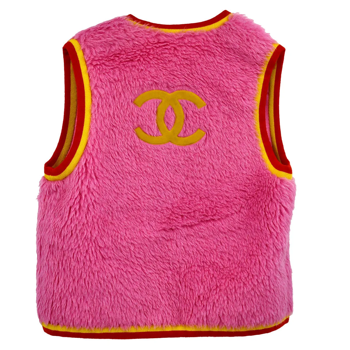 Chanel Sleeveless Fur Vest Jacket Pink