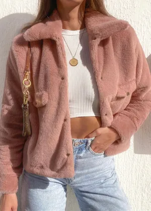 Chaqueta de botones con pelo sintético - LIRA