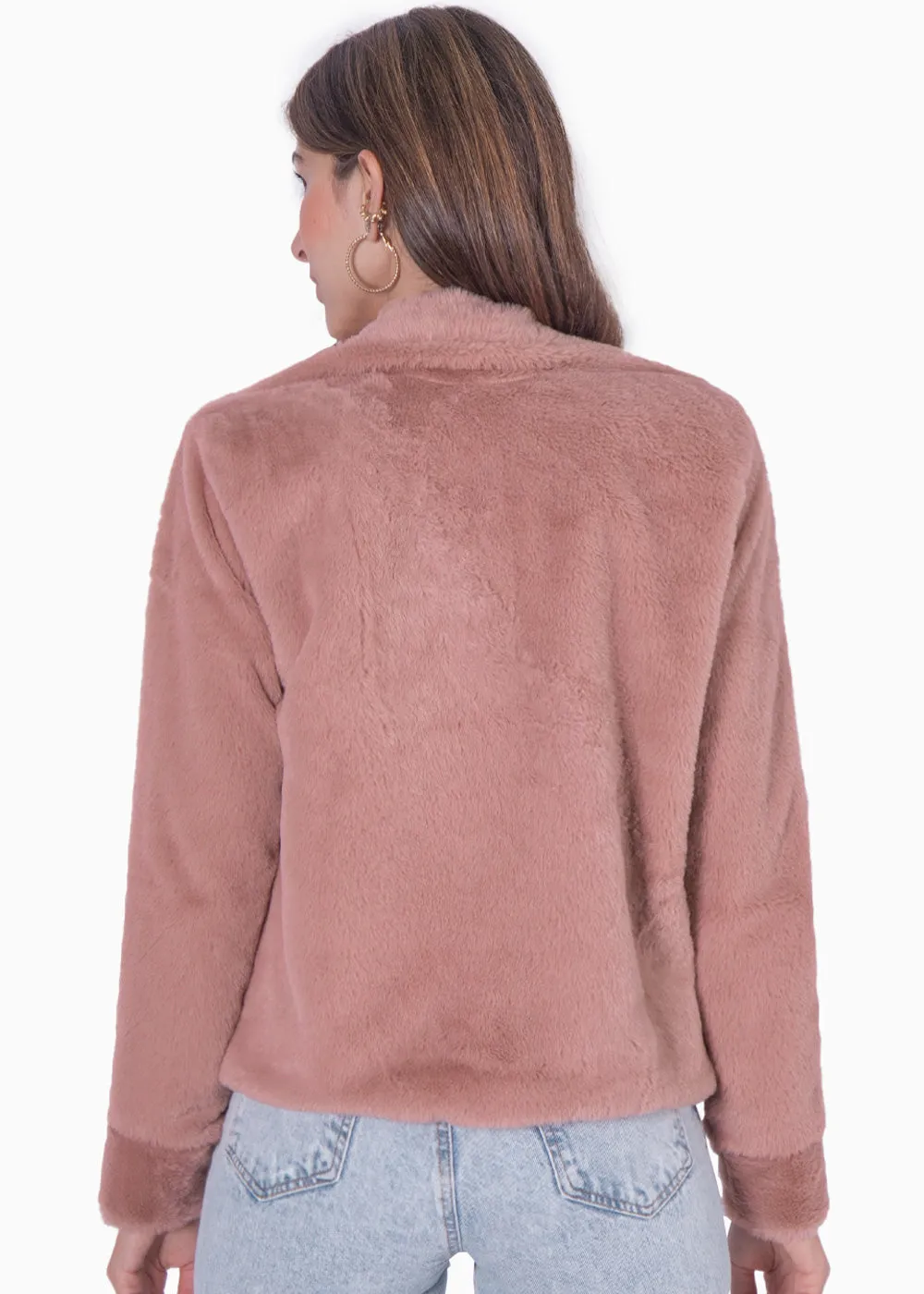 Chaqueta de botones con pelo sintético - LIRA