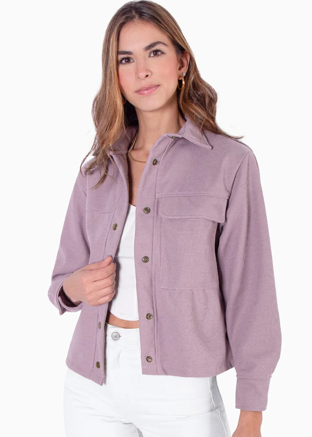 Chaqueta de tela tipo paño con botones - NIARA