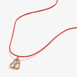 Cherries Cord Necklace, 18"