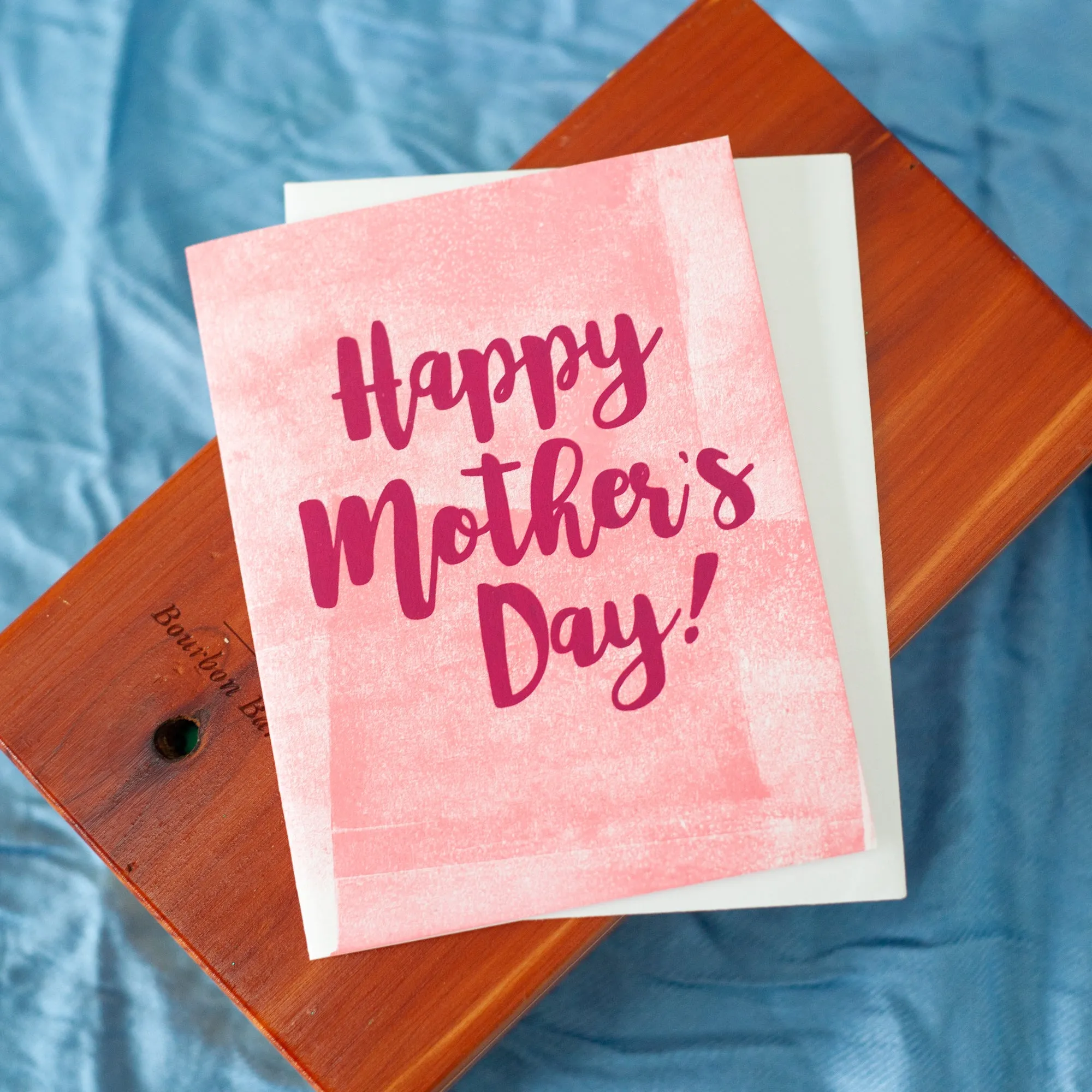 classic pink Mother's Day card, OOAK card for mom