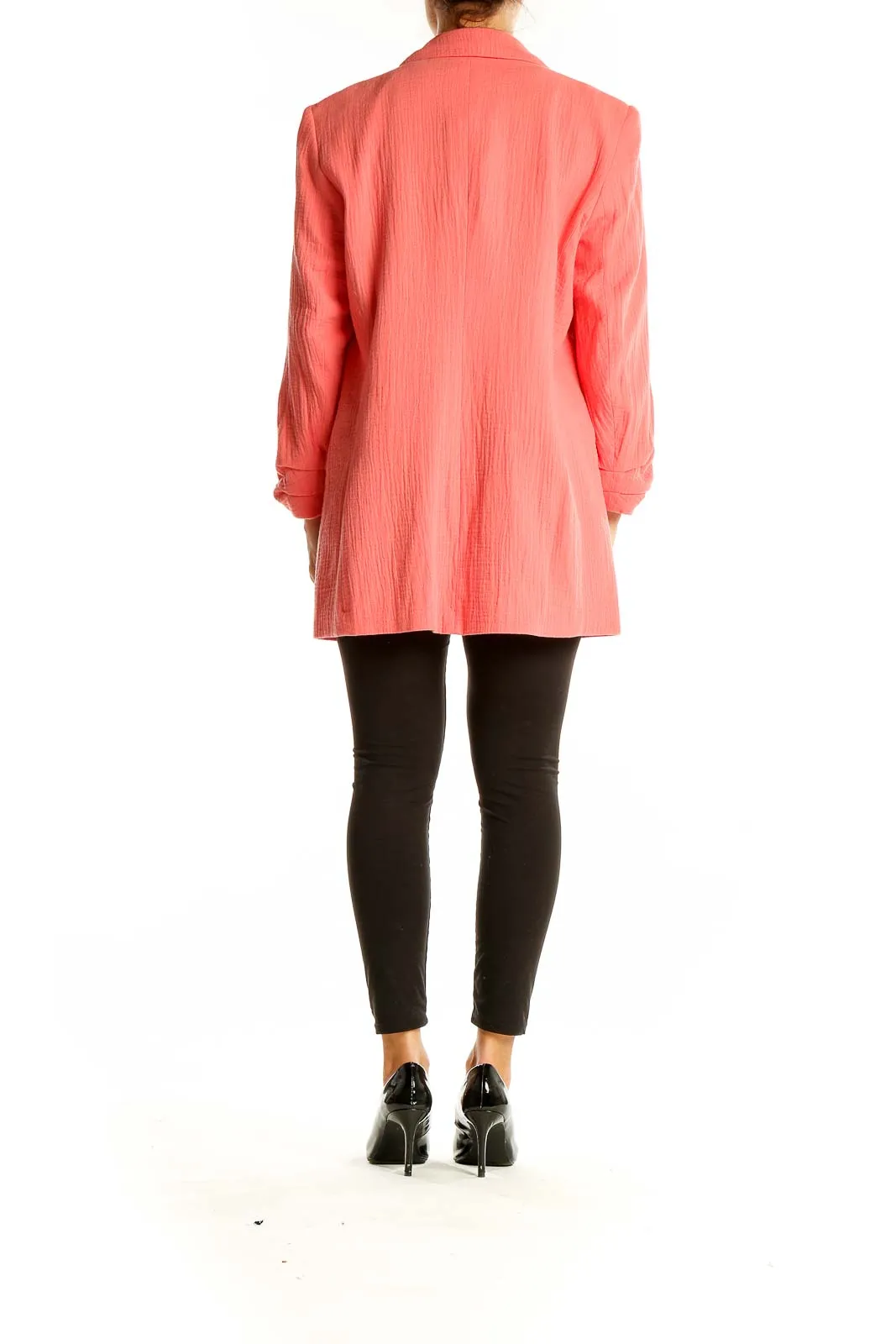 Coral Textured Oversized Blazer