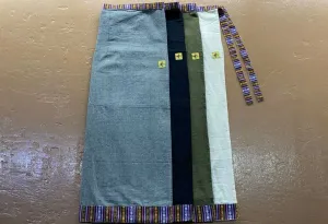 Cotton Straight-Cut Bhutani Trim Wrap Skirt – Prepack of 4 Colors - Solid Color