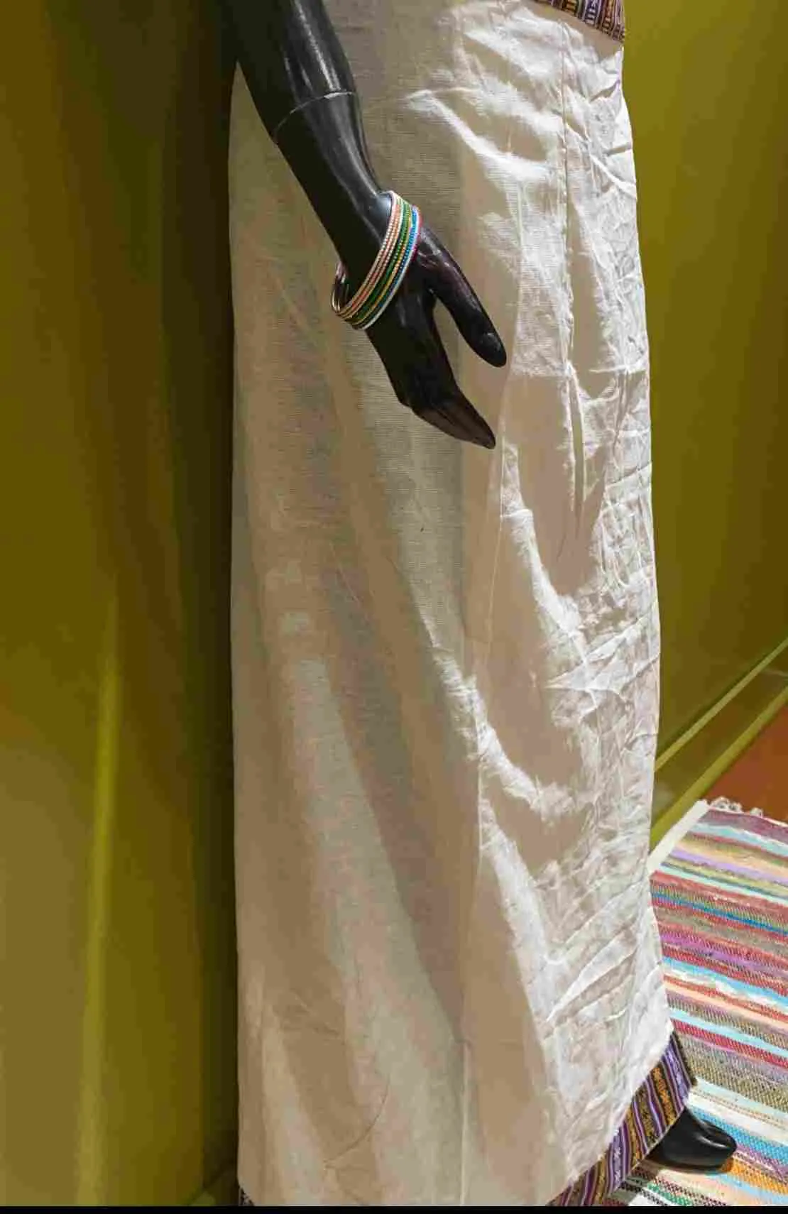 Cotton Straight-Cut Bhutani Trim Wrap Skirt - Solid Color
