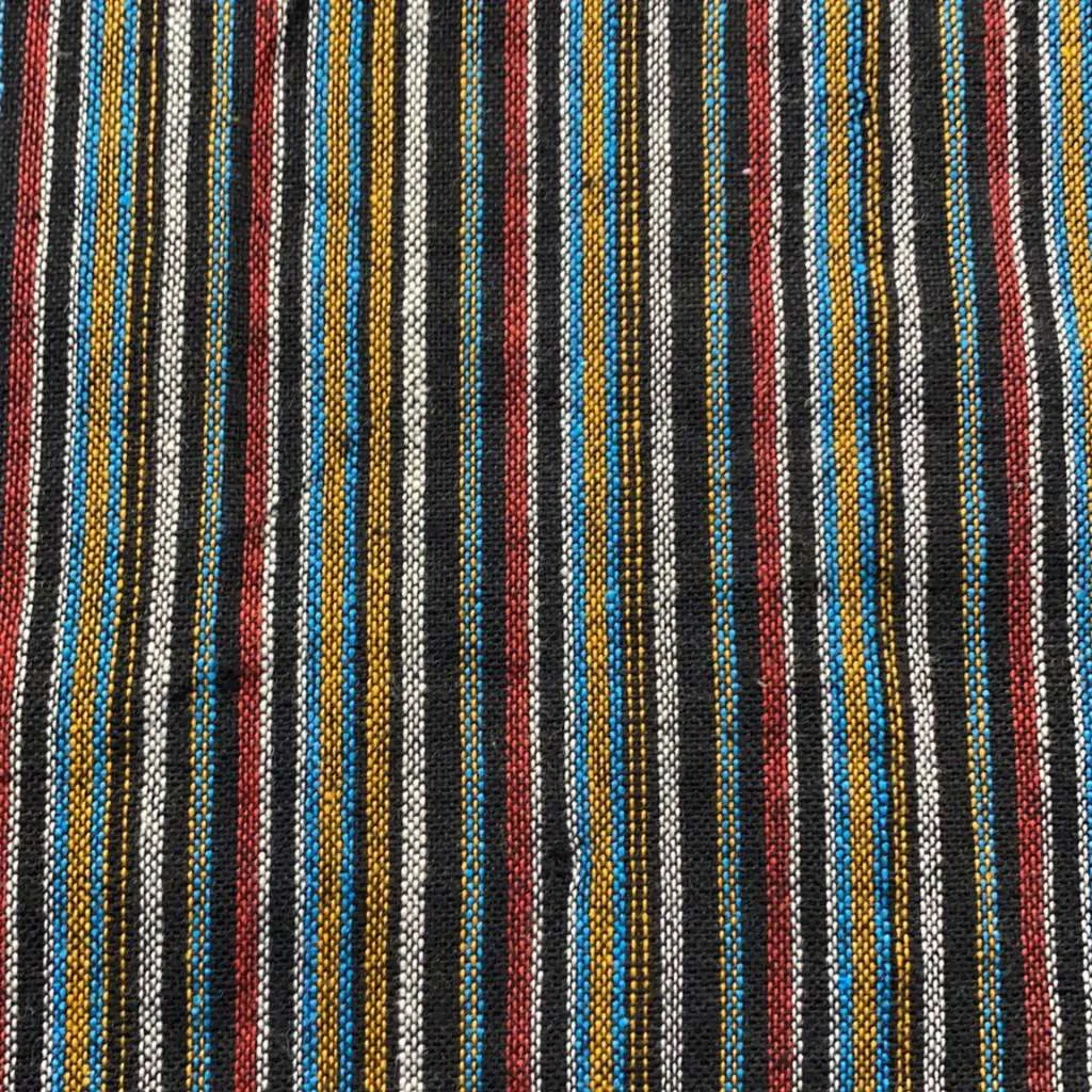 Cotton Straight-Cut Bhutani Trim Wrap Skirt - Stripes