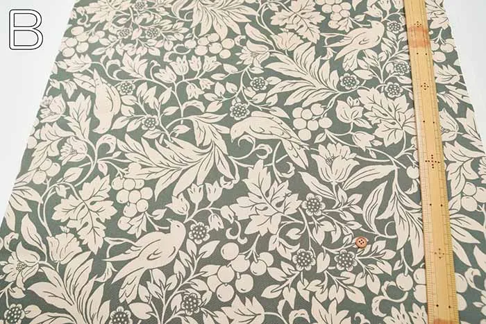 Cotton Twill Printed Fabric Botanical Bird