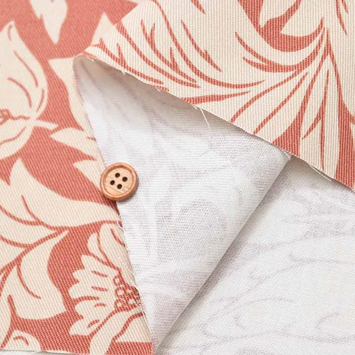 Cotton Twill Printed Fabric Botanical Bird