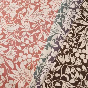 Cotton Twill Printed Fabric Botanical Bird