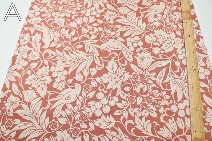 Cotton Twill Printed Fabric Botanical Bird
