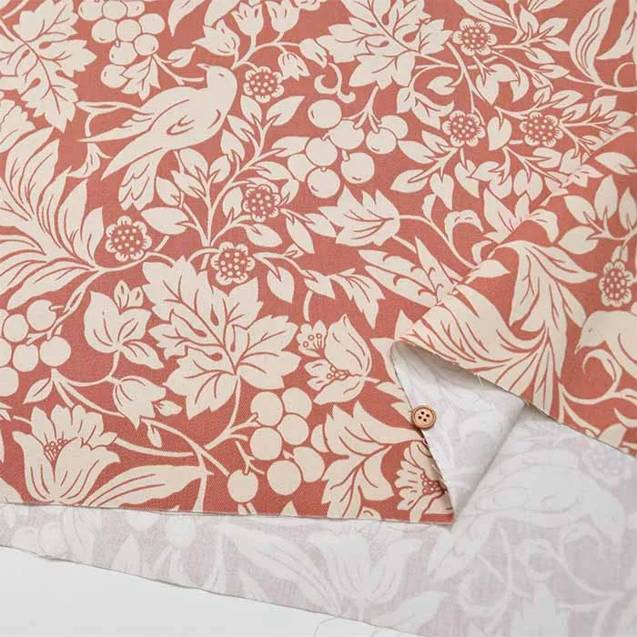 Cotton Twill Printed Fabric Botanical Bird