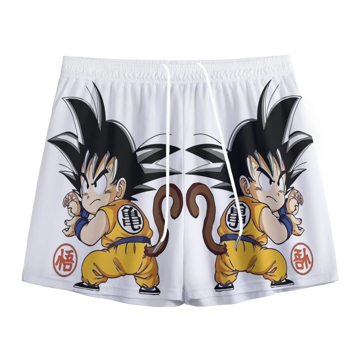 Cute Kid Goku Yellow Clothing Dragon Ball Z Mesh Shorts