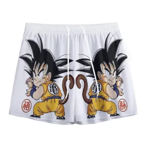 Cute Kid Goku Yellow Clothing Dragon Ball Z Mesh Shorts