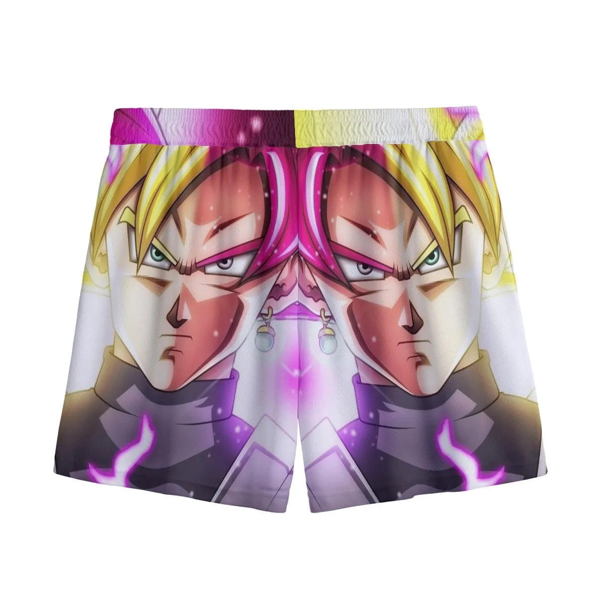 DBZ Goku God Half Rose and Golden Portrait Dope Design Mesh Shorts