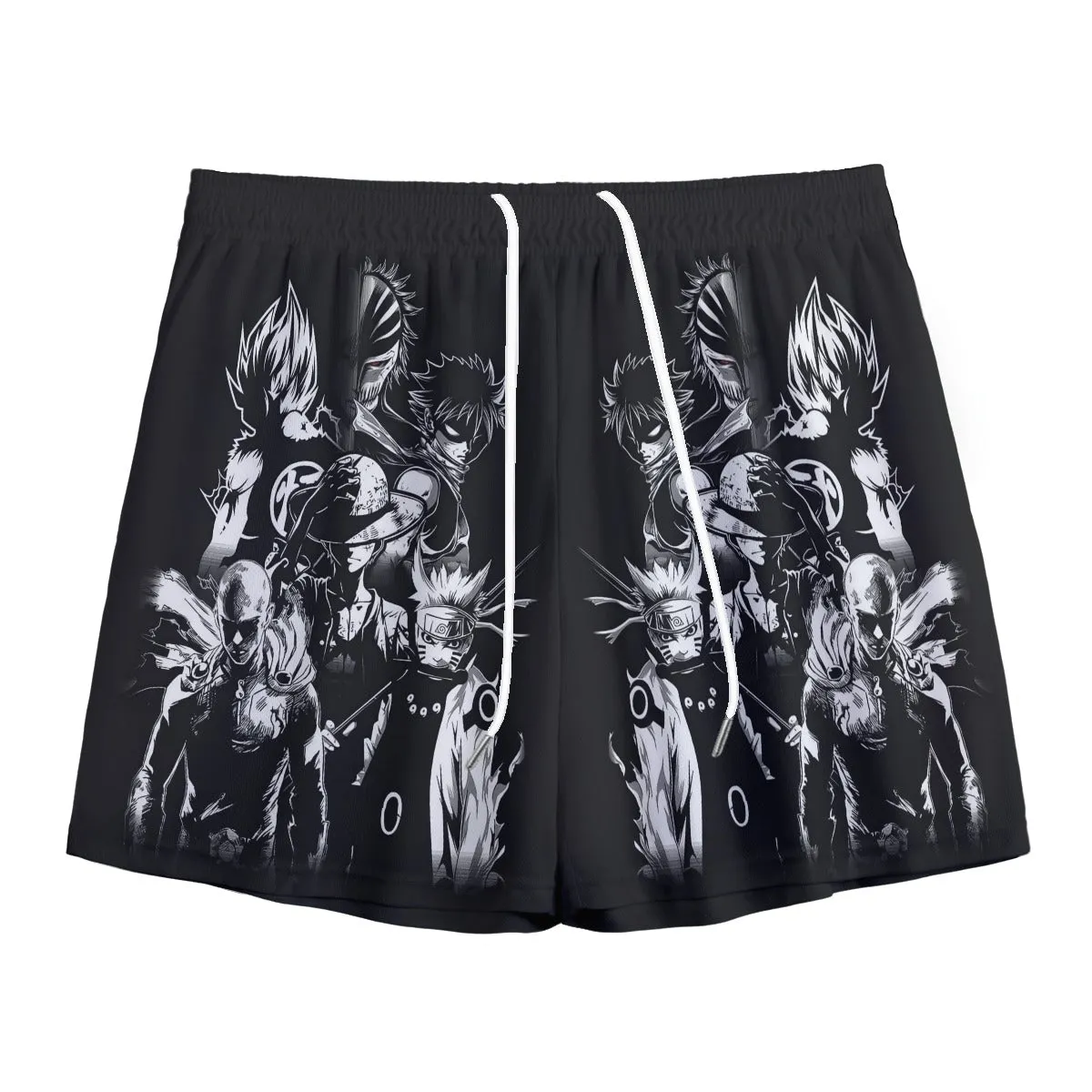 DBZ Goku Naruto Saitama Luffy Natsu Ichigo Dope Anime Mesh Shorts