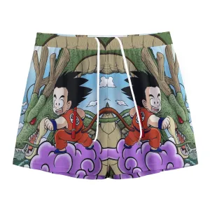 Dragon Ball  Kid Goku Flying With Shenron Mesh Shorts