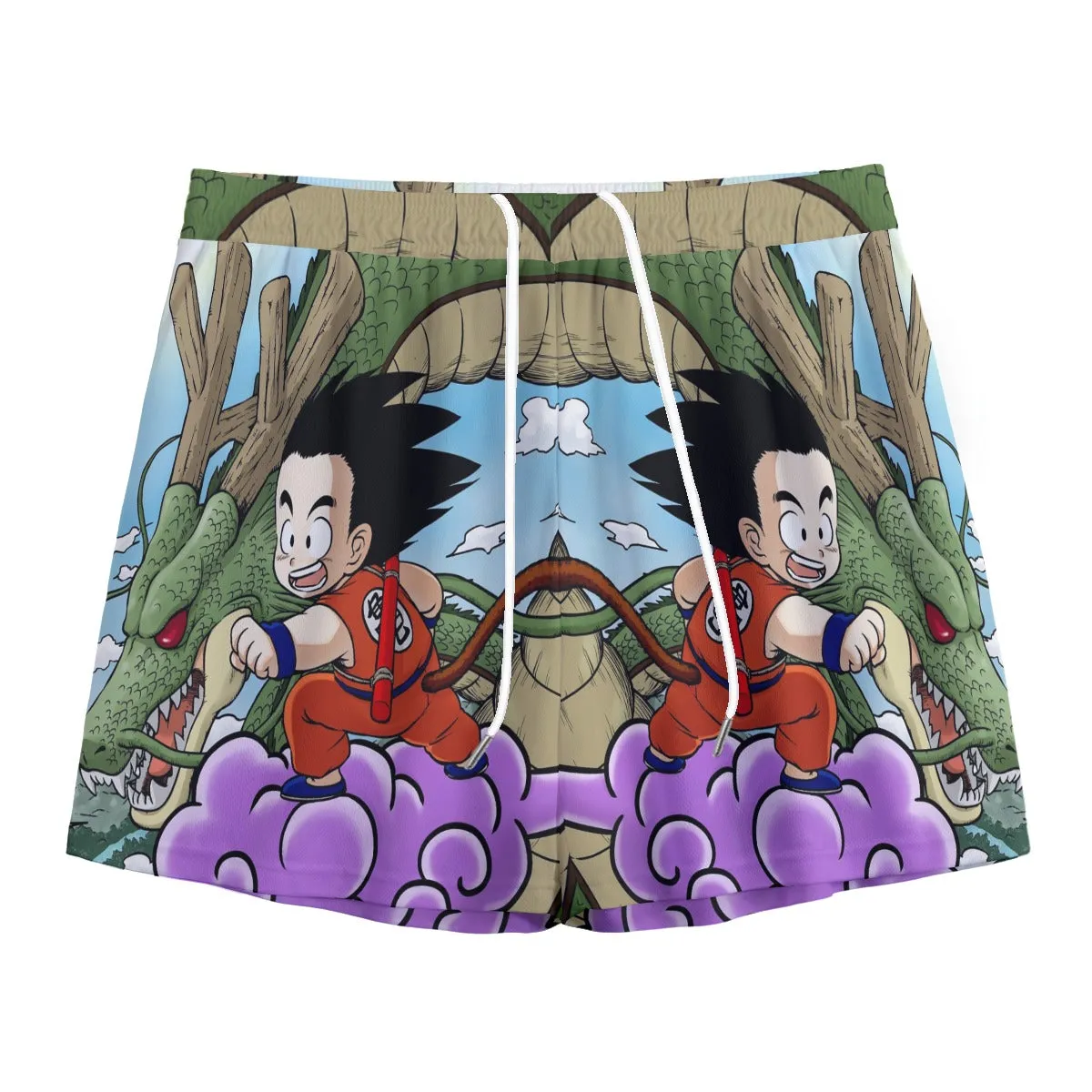 Dragon Ball  Kid Goku Flying With Shenron Mesh Shorts