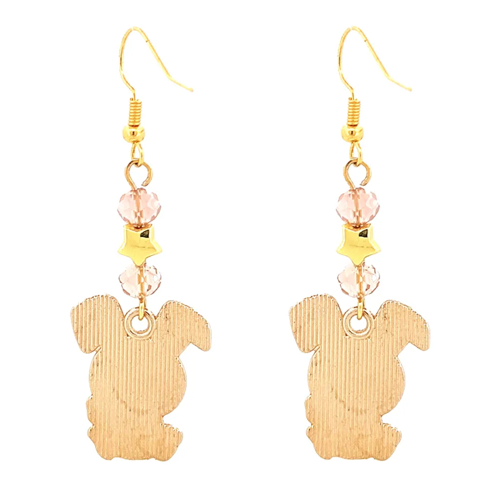 Easter Bunny & Carrot Enameled Charm Fashion Dangle Earrings