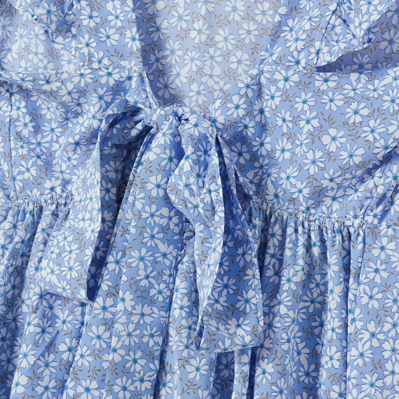 Family Matching Flutter Sleeveless Dress and Shirts Sets