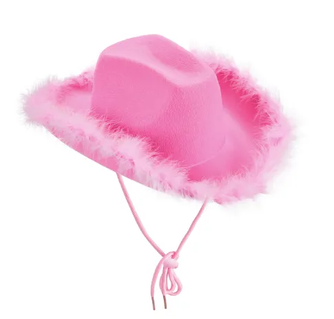 Festival barbie cowboy hat with feathers