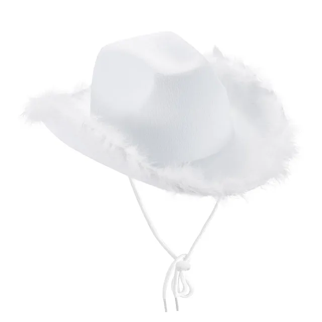 Festival barbie cowboy hat with feathers