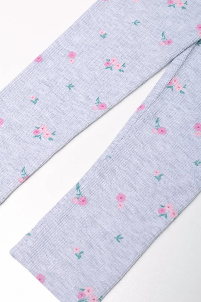 Floral Legging Grey