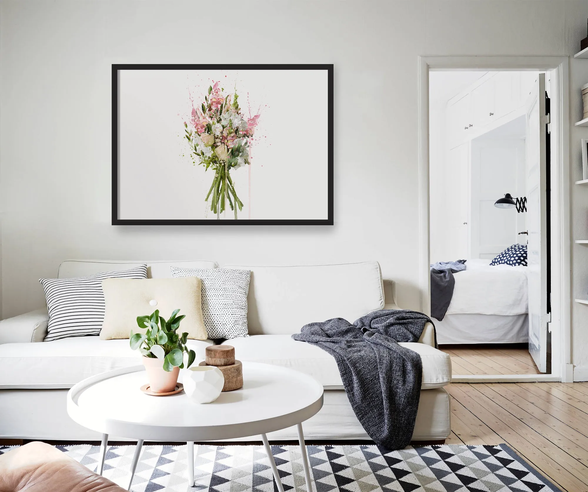 Flower Wall Art Print 'Blush' (Horizontal)