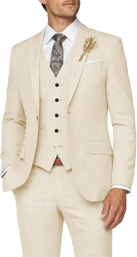 Formal Business Wedding Groom Prom Party 3 Piece Mens Suit