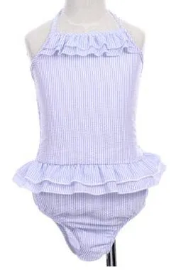 Girls Swimsuit - Seersucker - 1 Piece