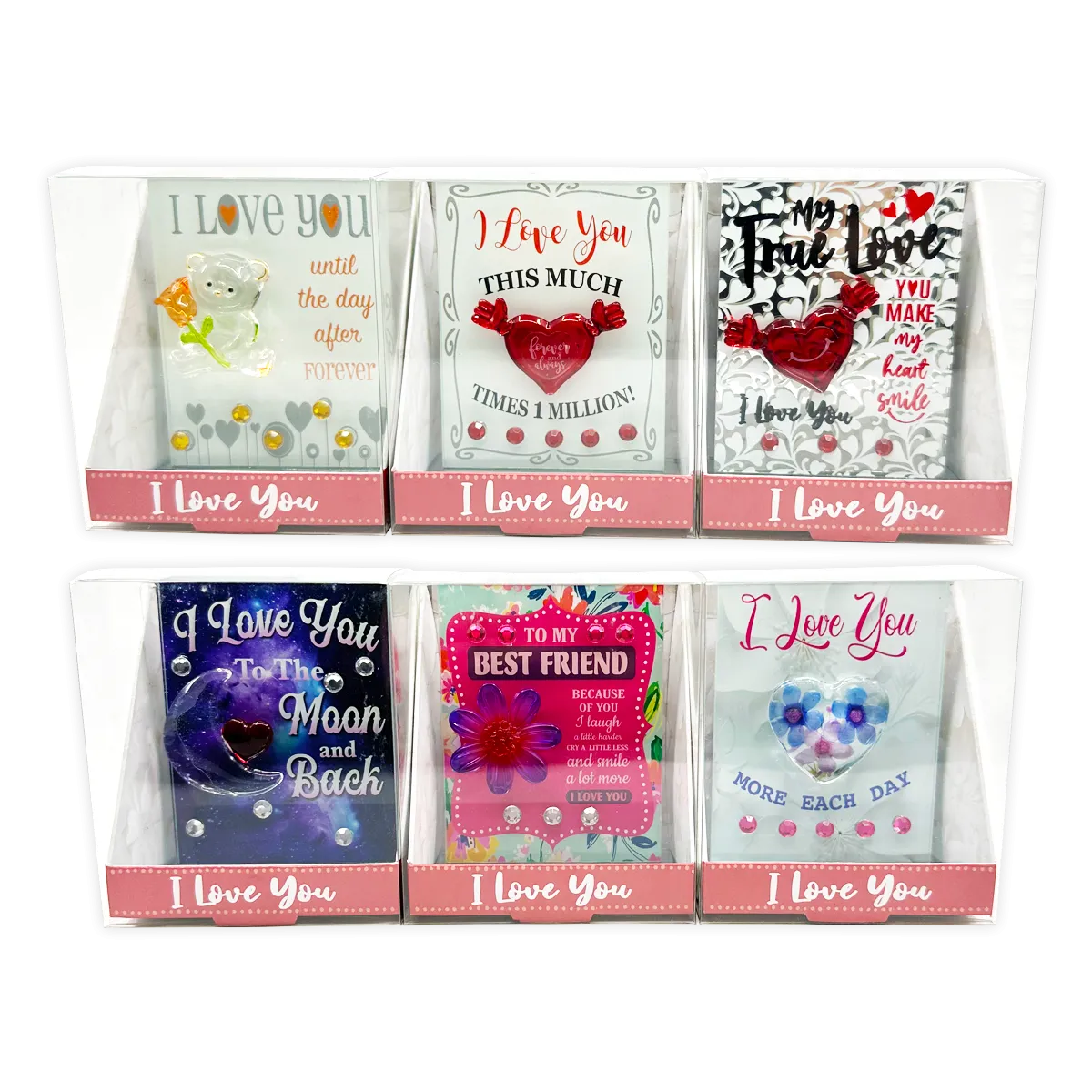 Glass Mini Plaque Keepsake - 6 Pieces Per Retail Ready Display 25056