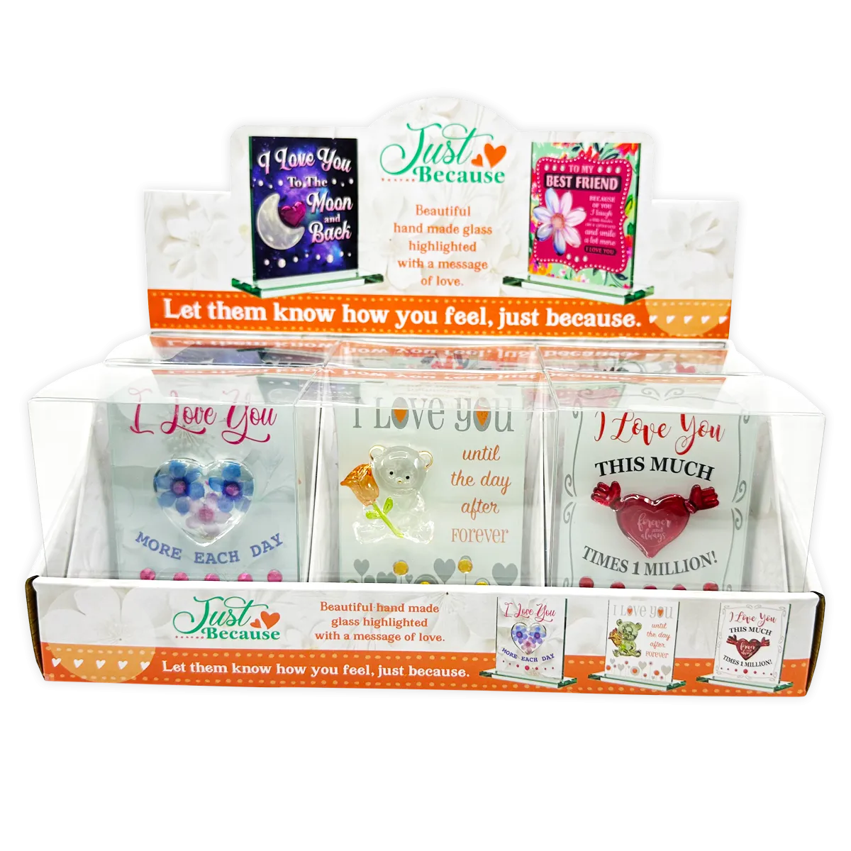 Glass Mini Plaque Keepsake - 6 Pieces Per Retail Ready Display 25056