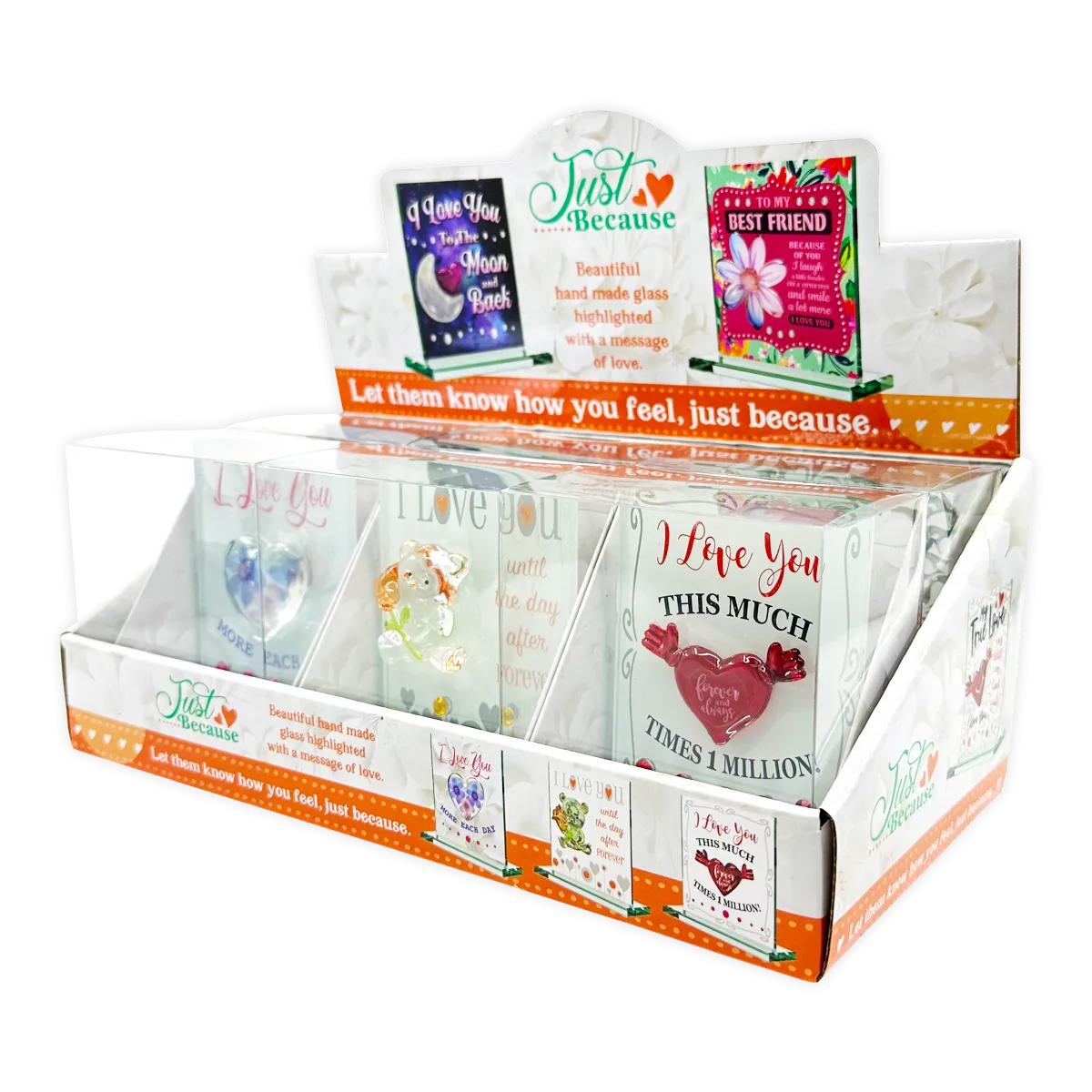 Glass Mini Plaque Keepsake - 6 Pieces Per Retail Ready Display 25056
