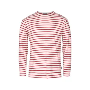 Grenaa Striped Long Sleeve Tee - Ecru/SR Red