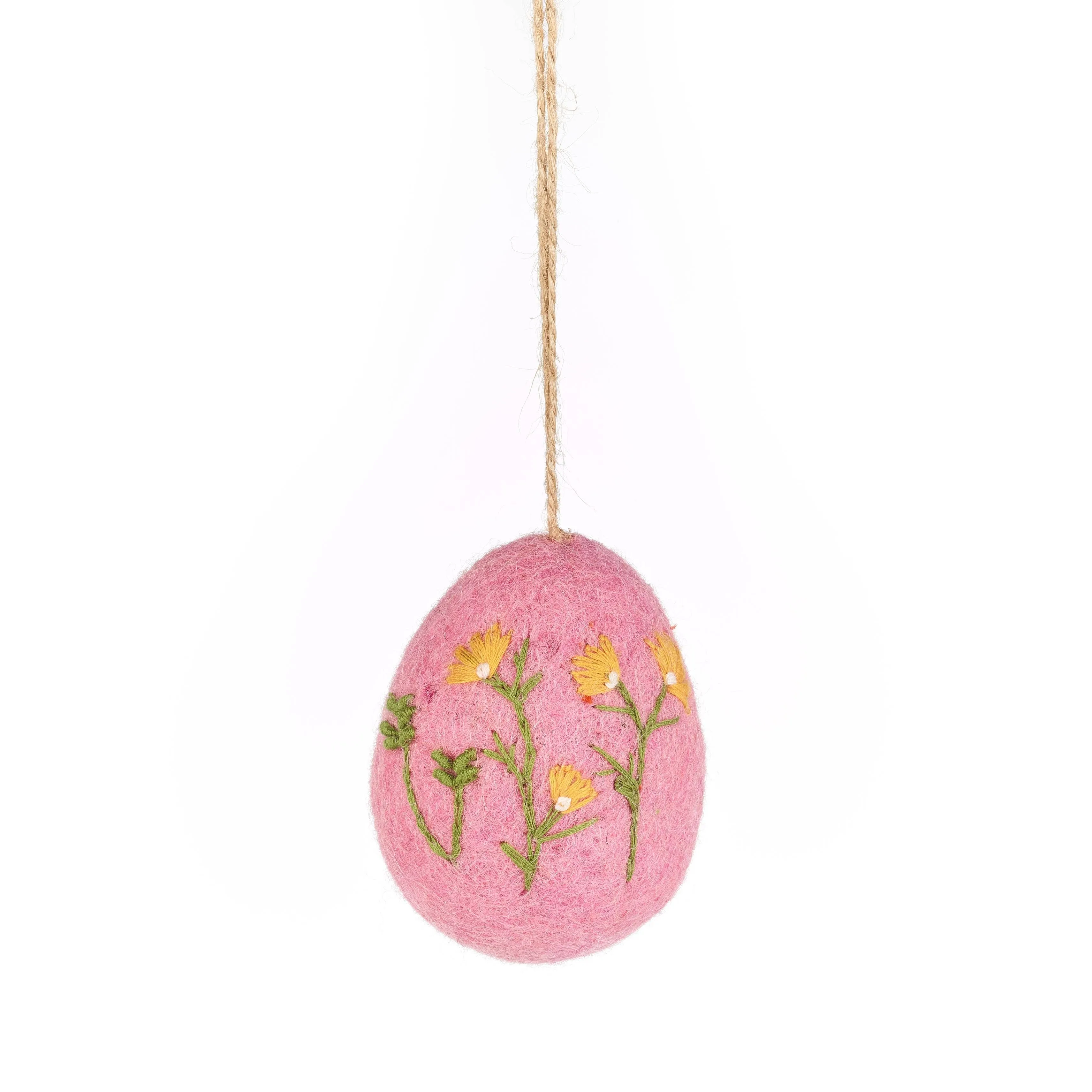 Handmade Felt Large Floral Easter Eggs Variety Pack