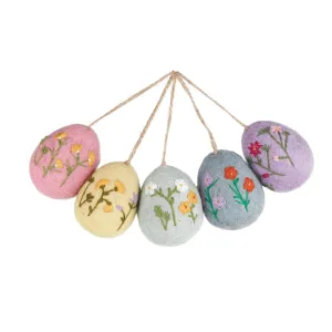 Handmade Felt Large Floral Easter Eggs Variety Pack