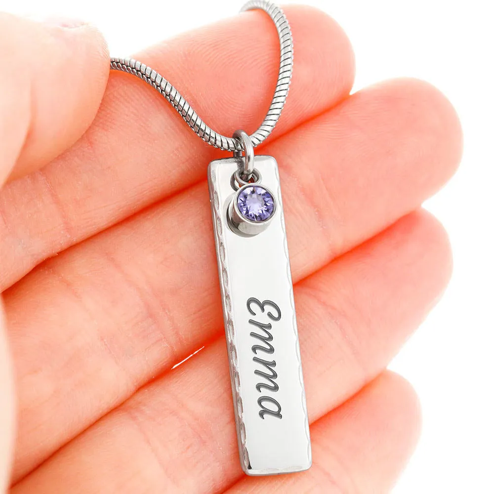 Happy Mother's Day Birthstone Name Necklace