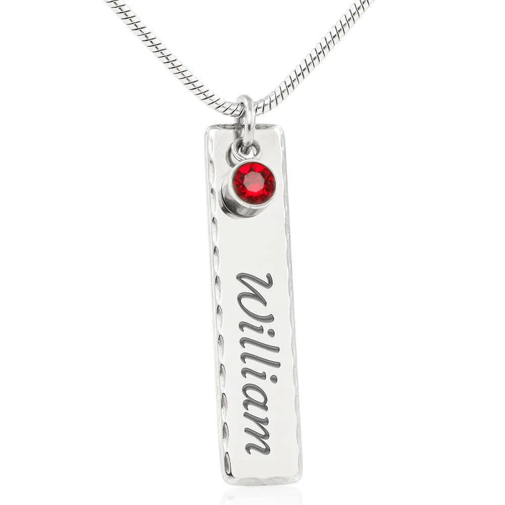 Happy Mother's Day Birthstone Name Necklace