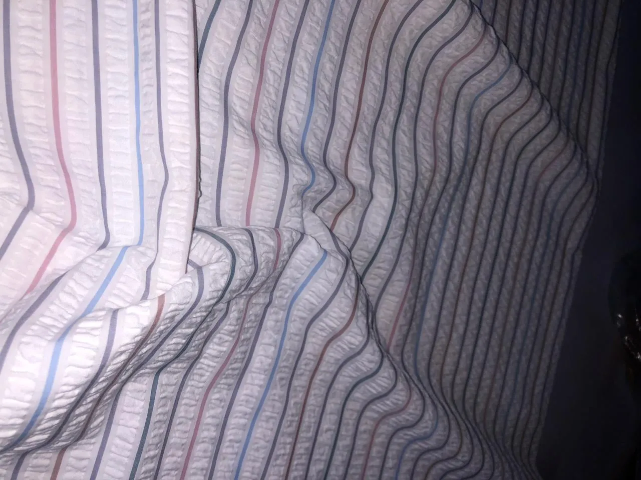 Italian cotton seersucker fabric 58" wide available in white / multi/ blue /fawn /baby pink/ sky blue and bright blue seersucker stripes