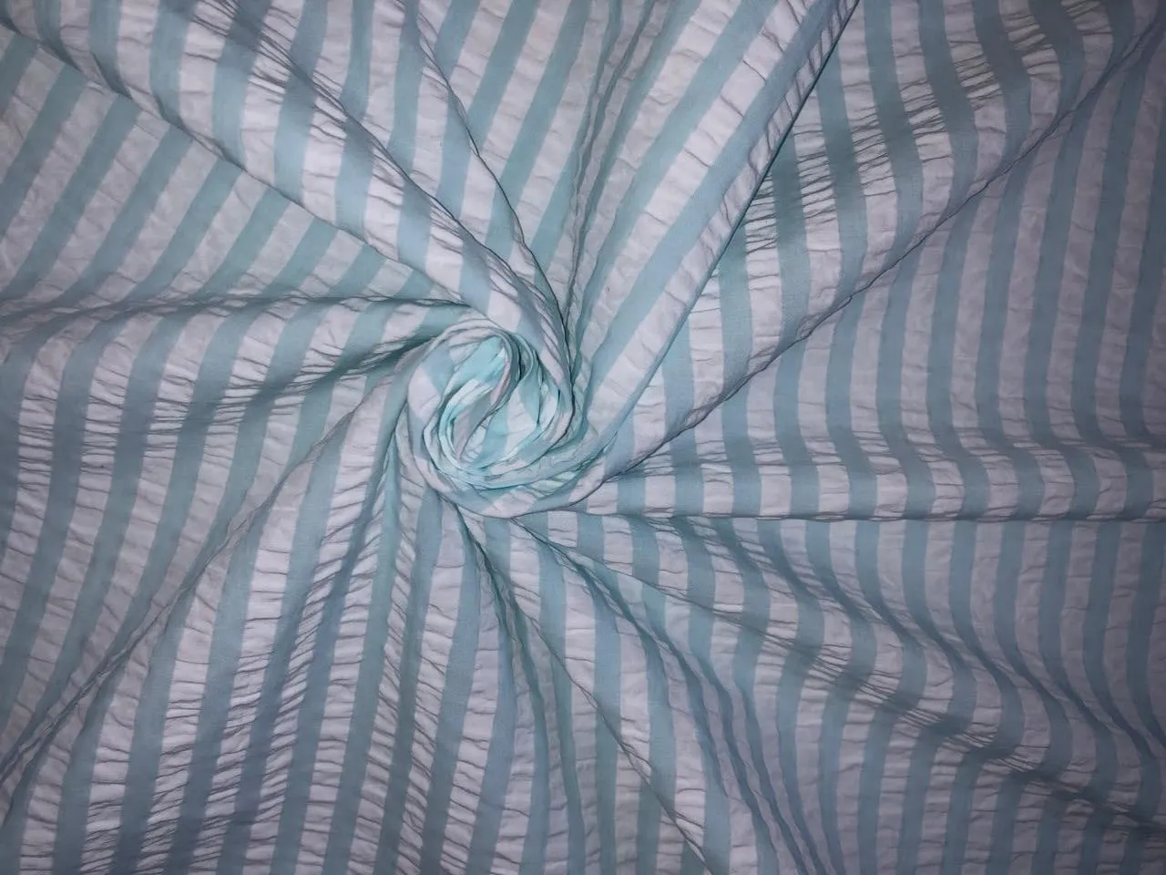 Italian cotton seersucker fabric 58" wide available in white / multi/ blue /fawn /baby pink/ sky blue and bright blue seersucker stripes