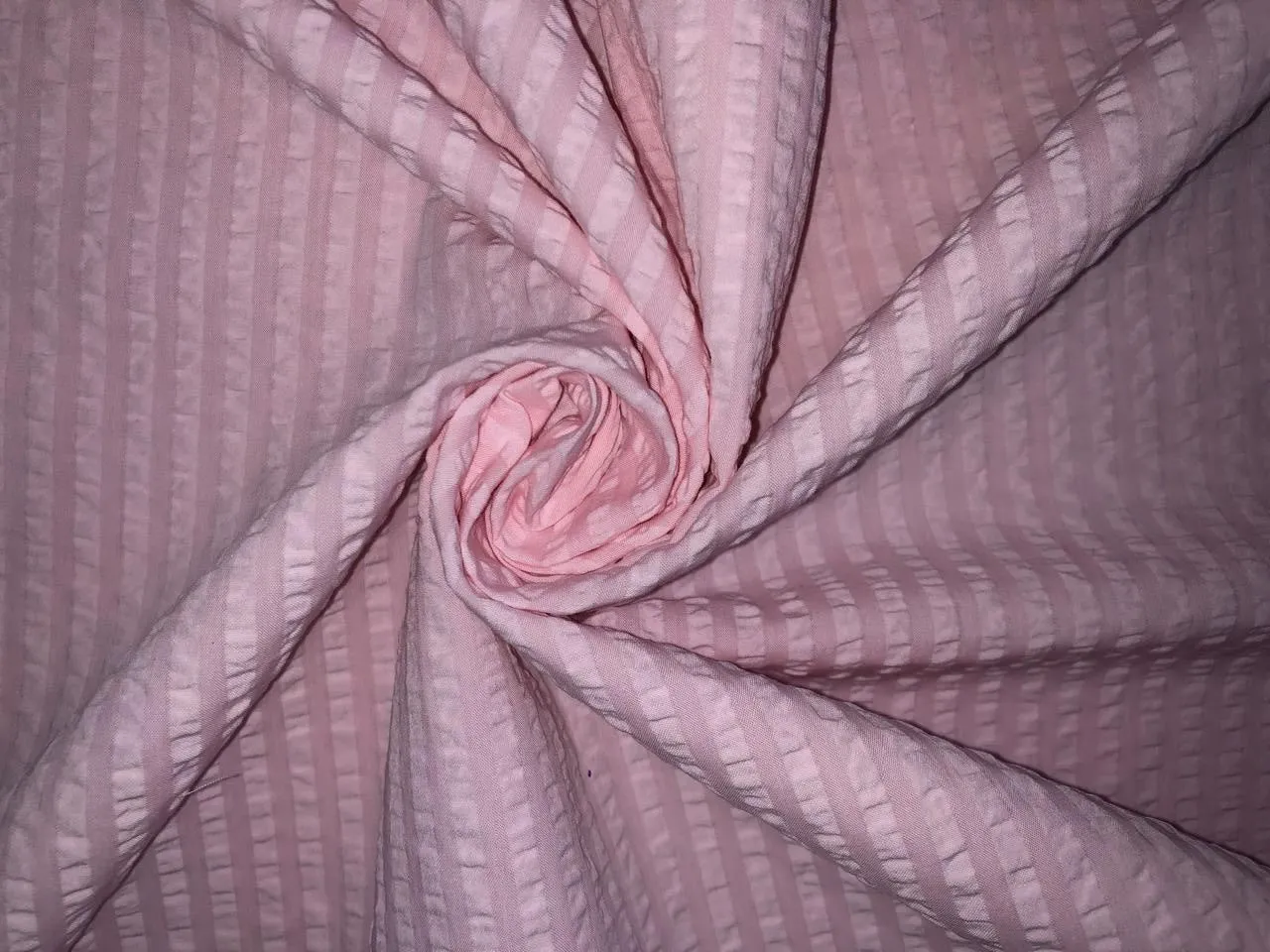 Italian cotton seersucker fabric 58" wide available in white / multi/ blue /fawn /baby pink/ sky blue and bright blue seersucker stripes