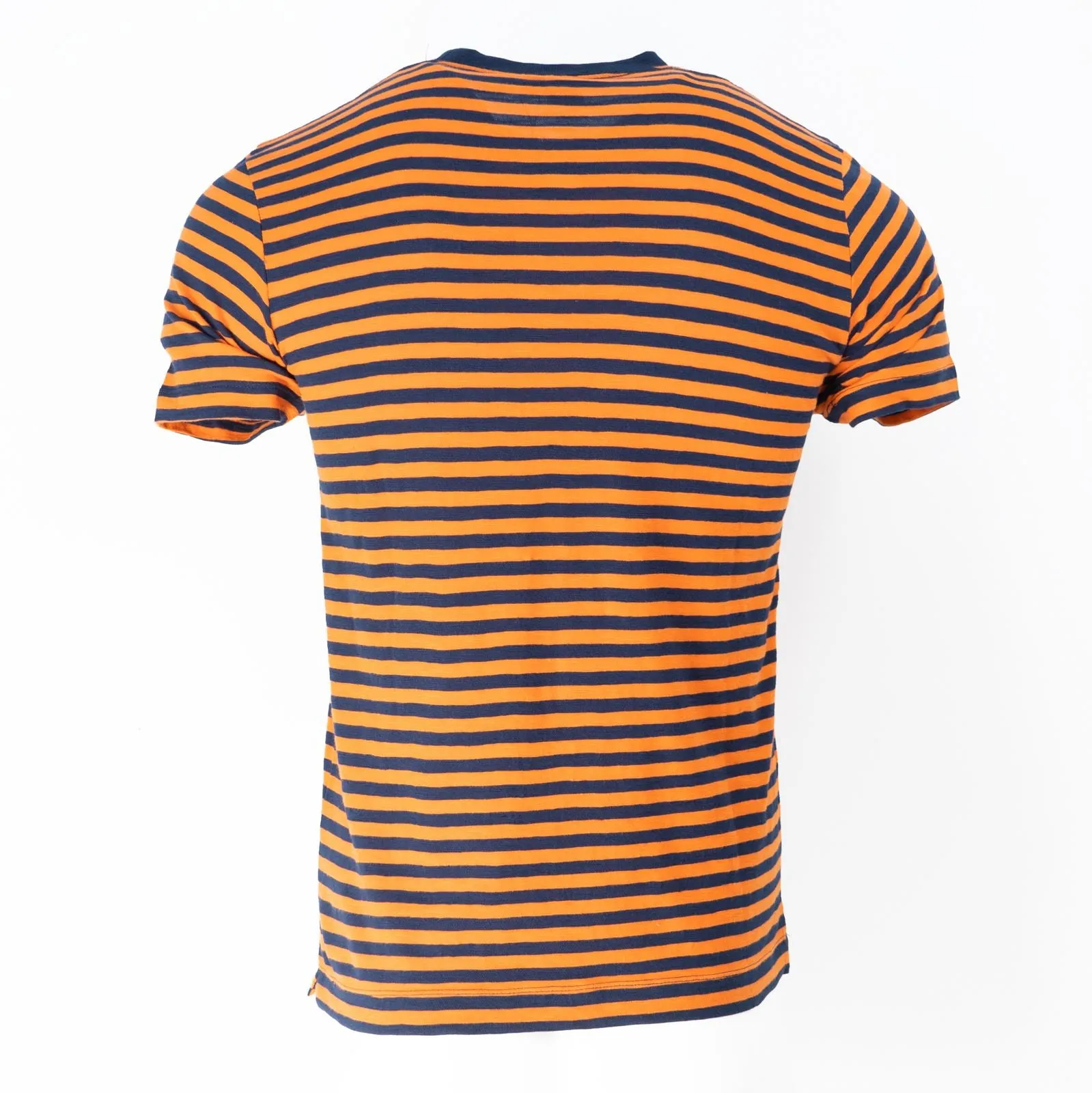 John Lewis Supima Cotton Orange Striped T-Shirt Casual Short Sleeve Jersey Tops