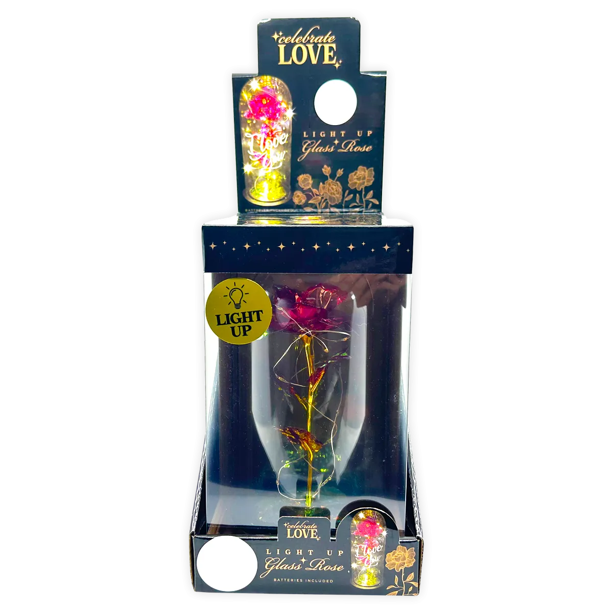 Jumbo Rose Glass Keepsake - 2 Pieces Per Retail Ready Display 24546