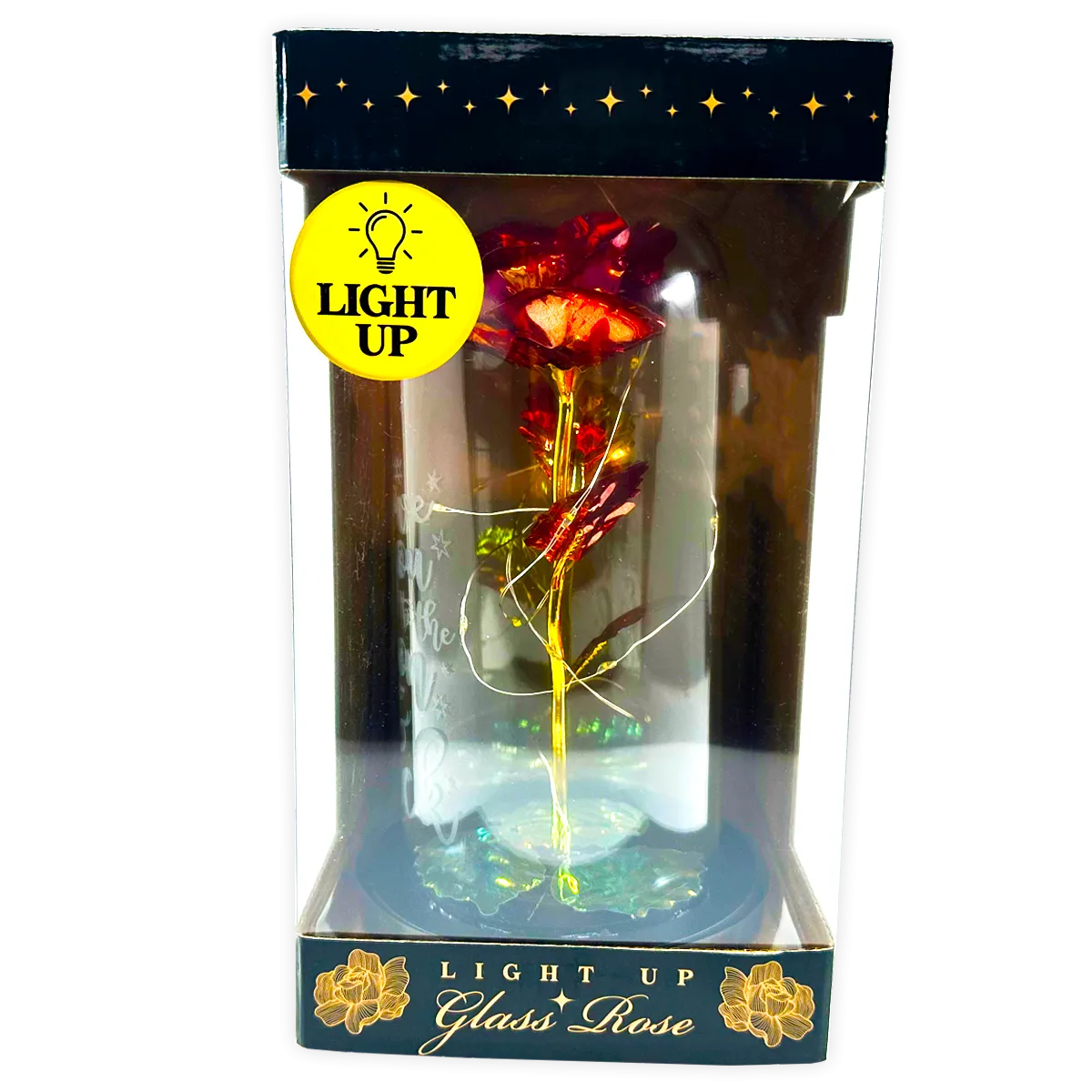Jumbo Rose Glass Keepsake - 2 Pieces Per Retail Ready Display 24546