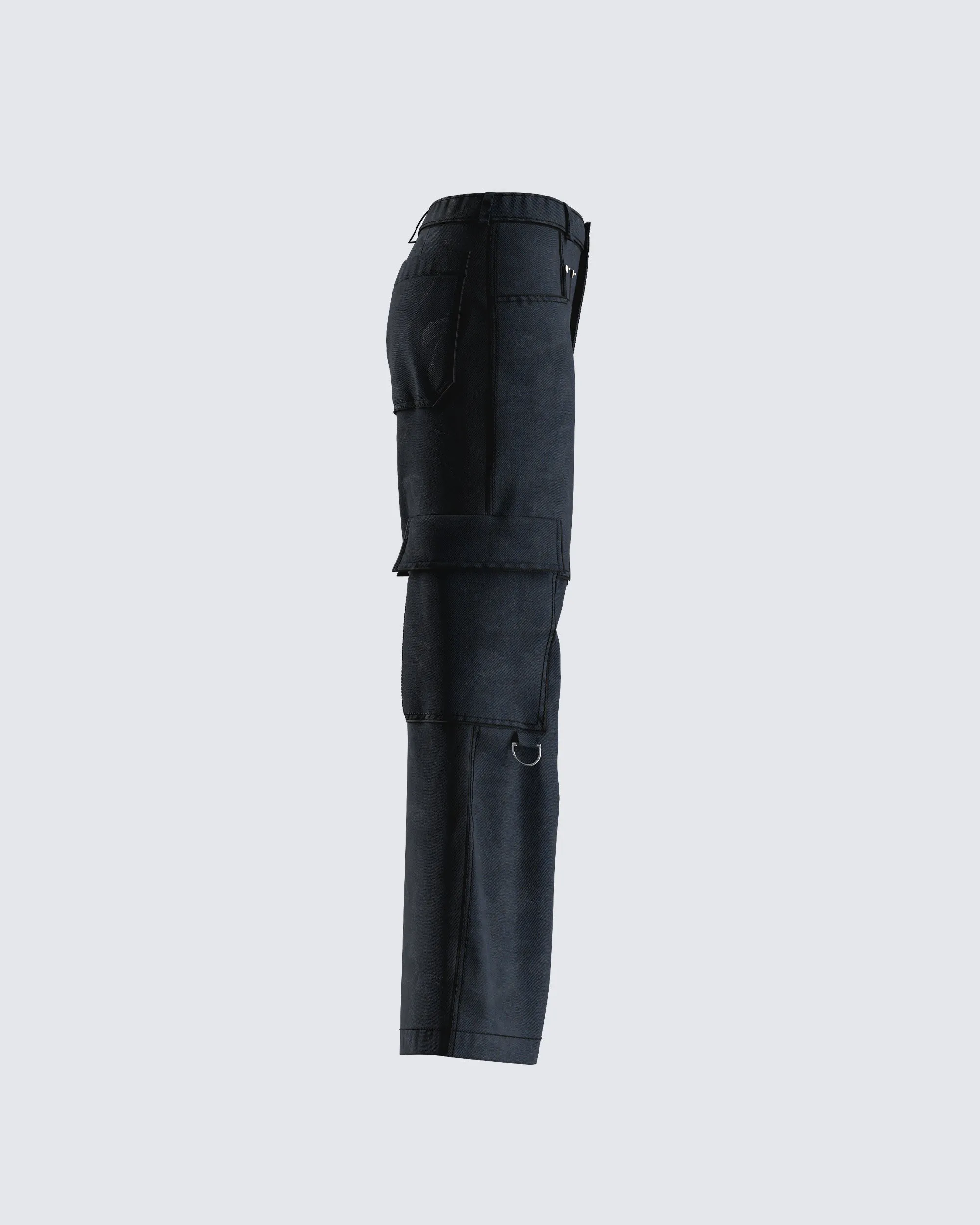 Laina Black Twill Pocket Pant