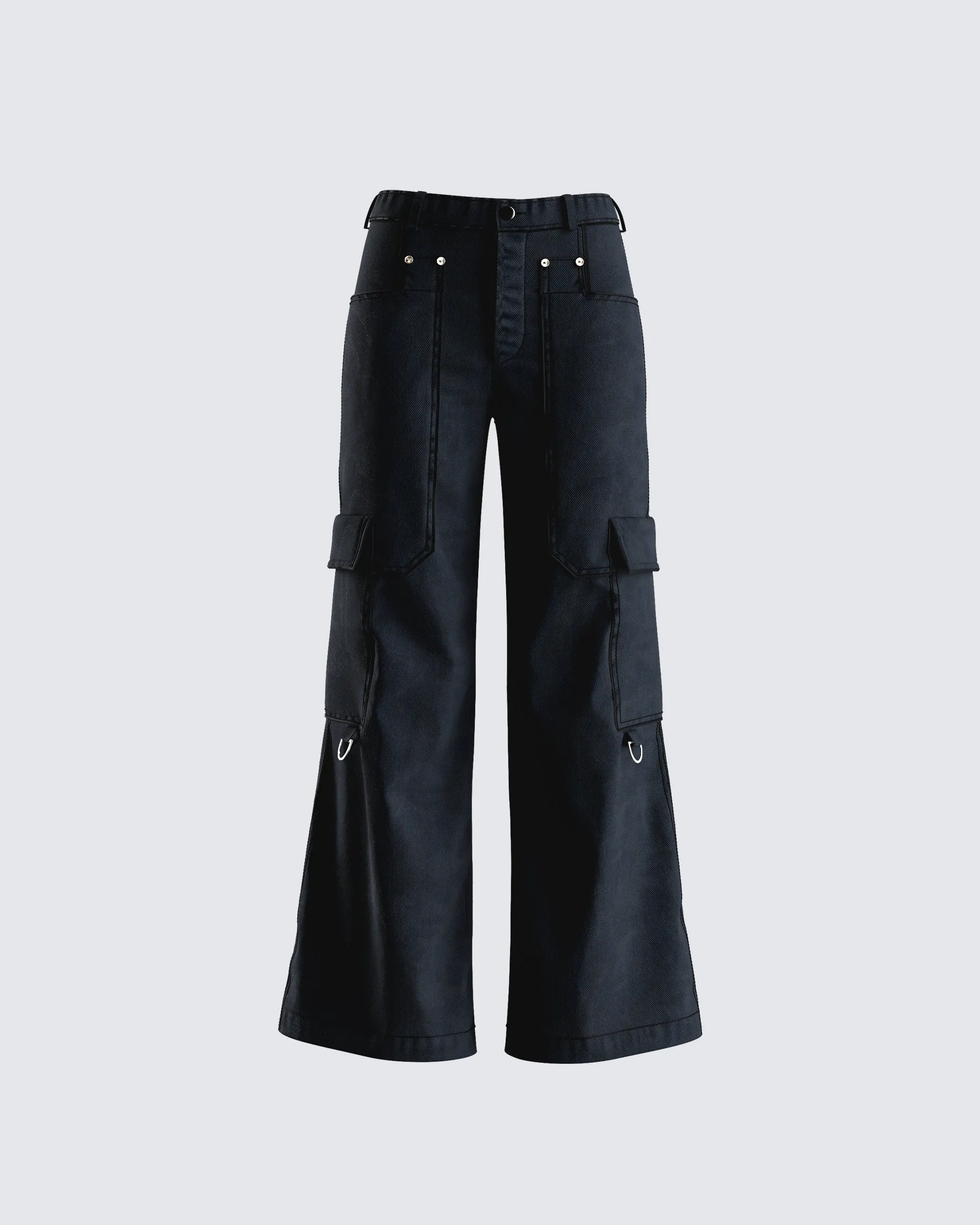Laina Black Twill Pocket Pant