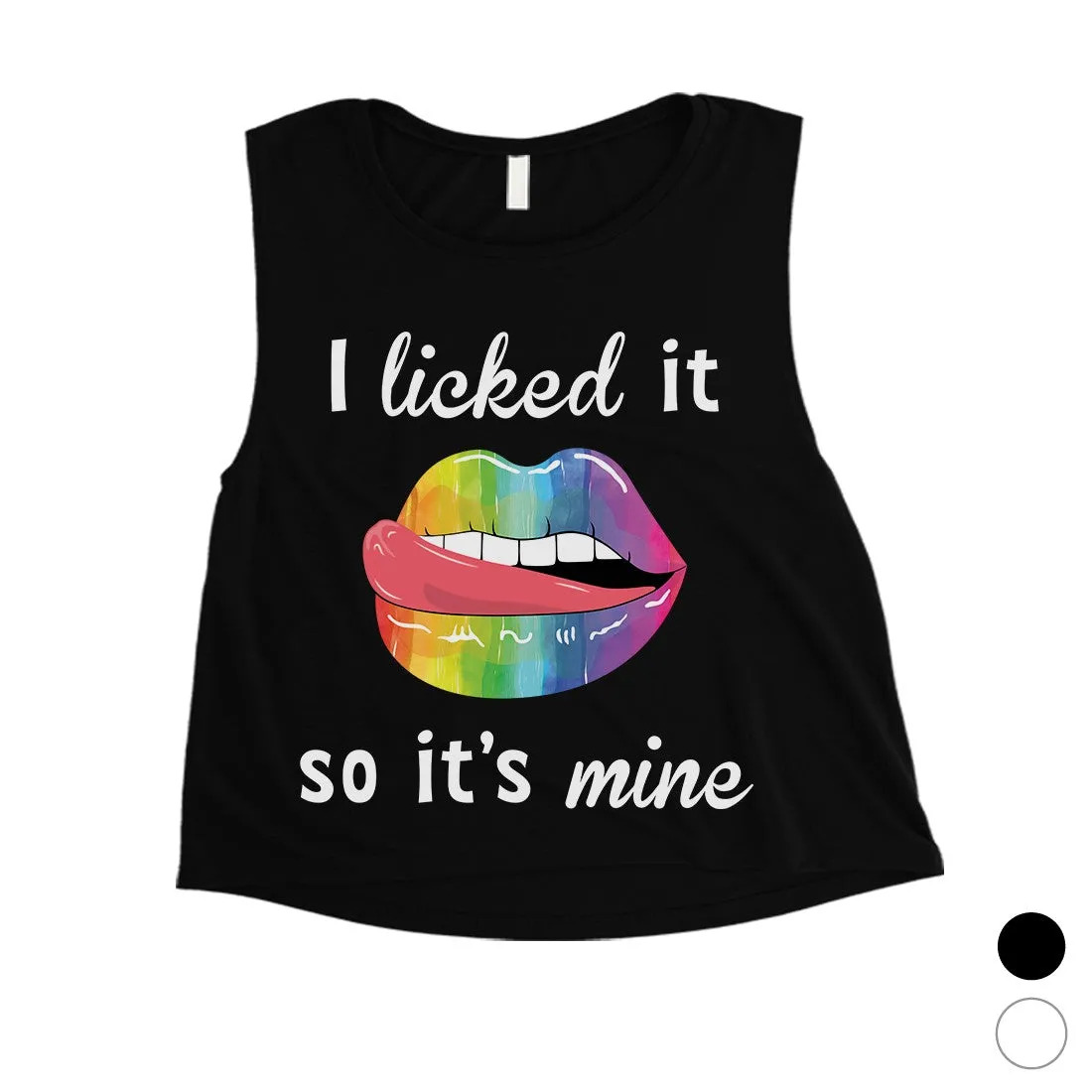 LGBT Licked It Mine Rainbow Womens Crop Top
