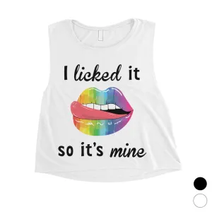 LGBT Licked It Mine Rainbow Womens Crop Top