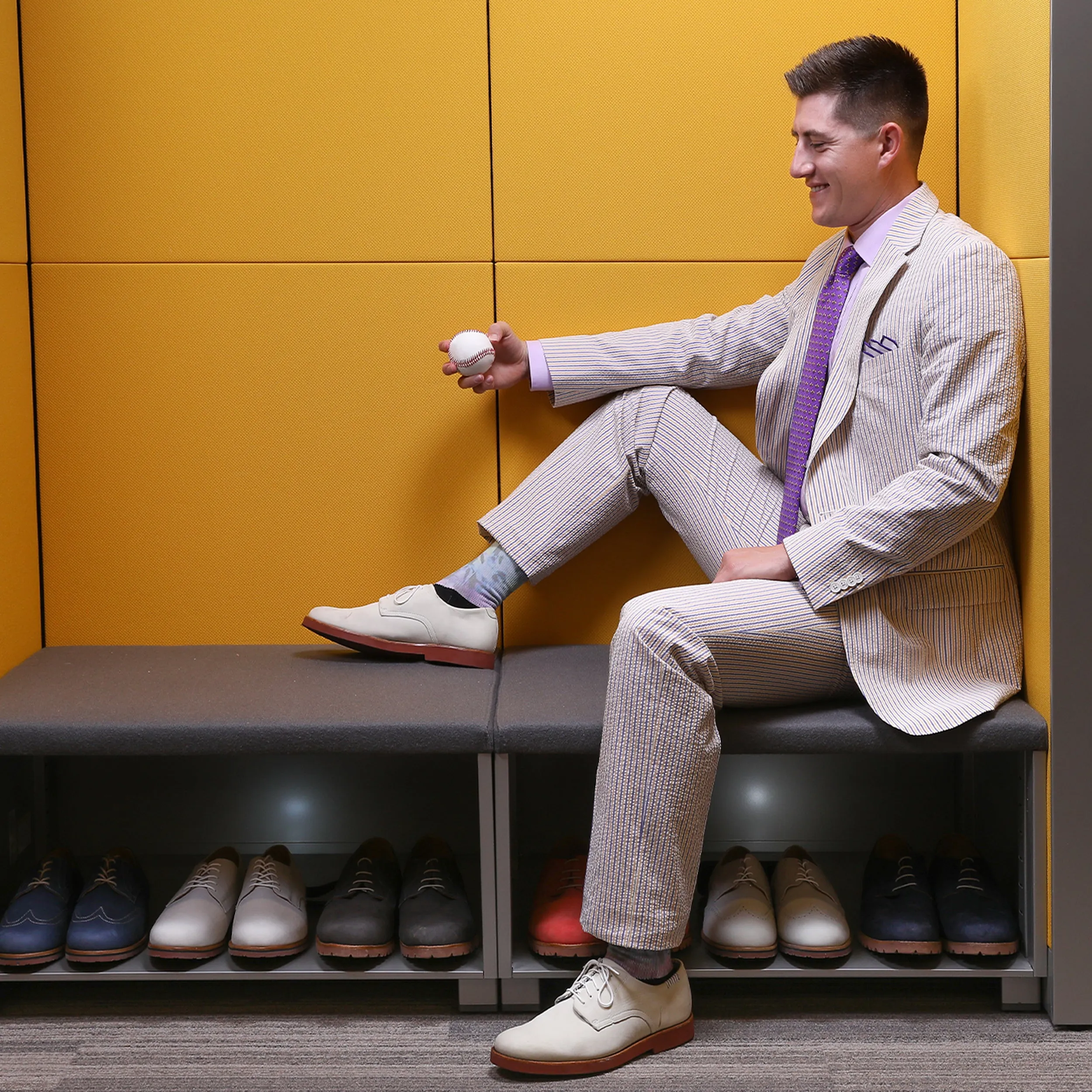 LIMITED EDITION Audubon Purple & Gold Seersucker Suit | Seersucker Suits